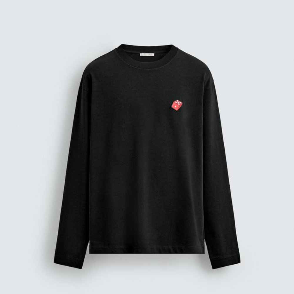 

Футболка Zara Dice Hearts Patch, черный