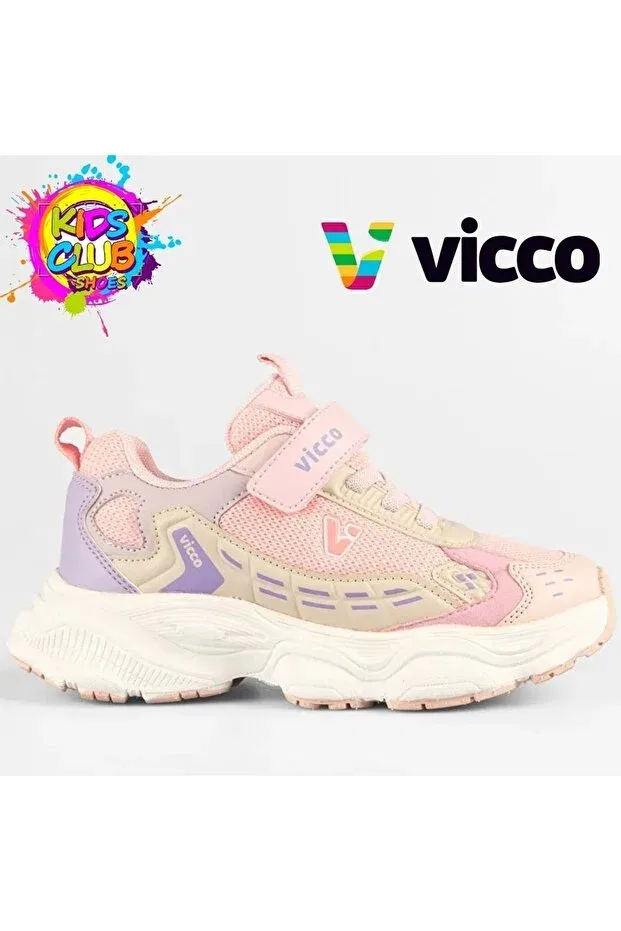 Детские спортивные кроссовки для девочек с липучками Vicco, Powder