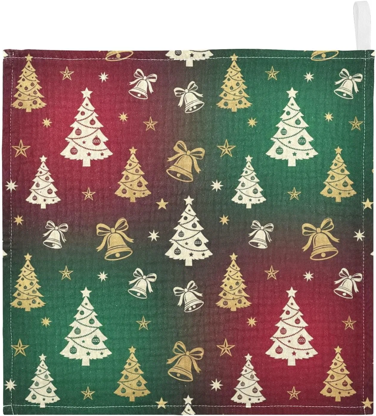 Марлевые салфетки для лица, 100% хлопок, GuoChe, набор 5 шт, 30x30 см, Christmas Tree Pattern