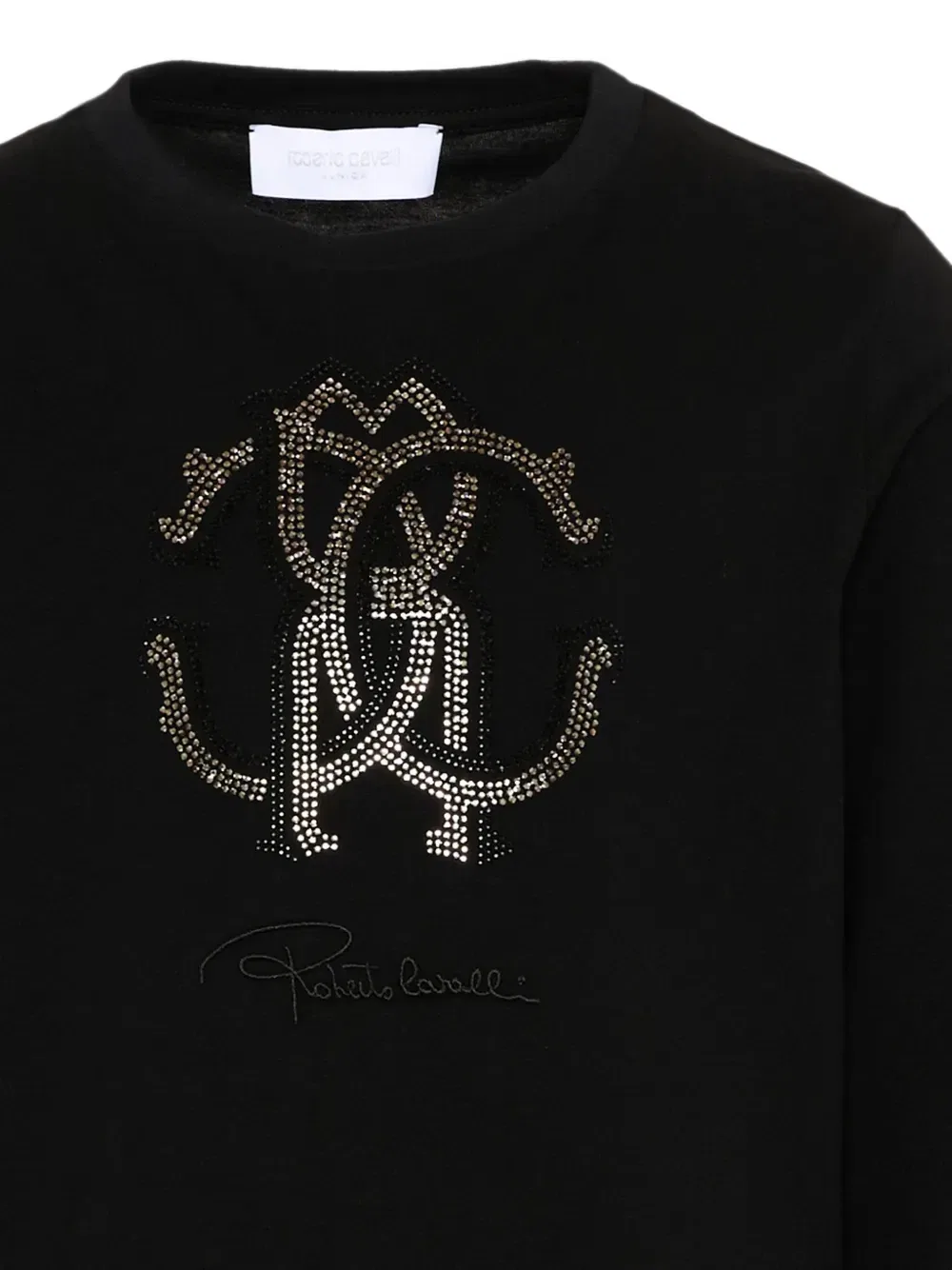 Футболка с длинными рукавами с логотипом Roberto Cavalli Junior, черный — фото 3