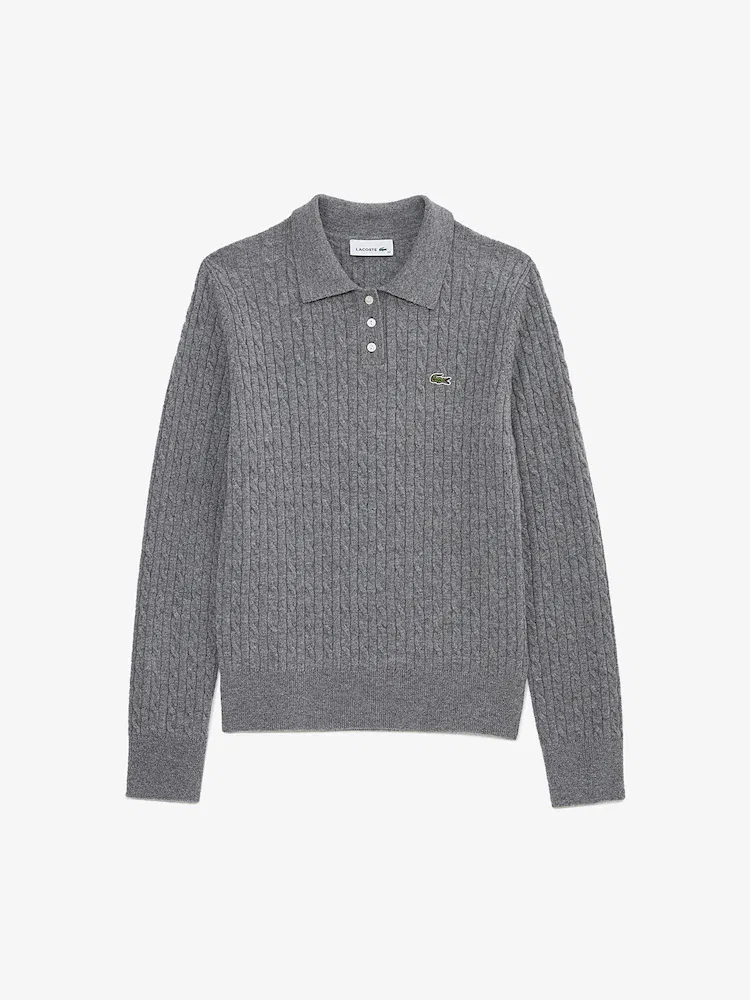 Свитер женский LACOSTE Silver с косами — фото 4