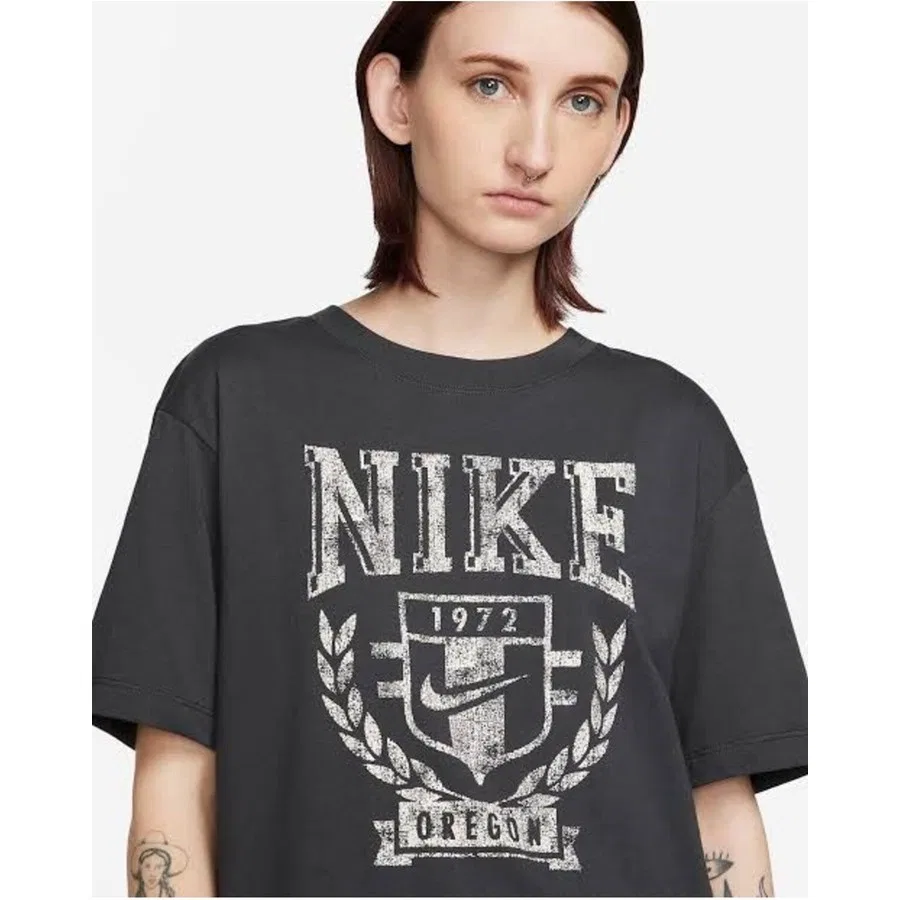 Женская футболка оверсайз с коротким рукавом Sportswear Fleece Nike, Серый — фото 2