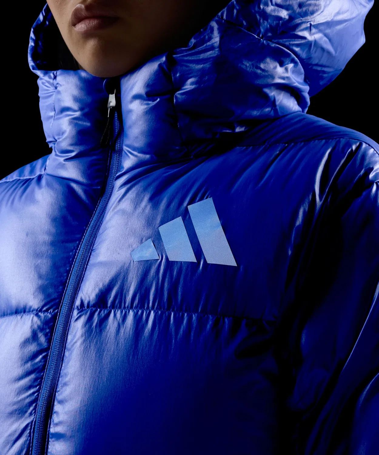 Женский пуховик с капюшоном Climawarm Z.N.E. Adidas, Blue — фото 4