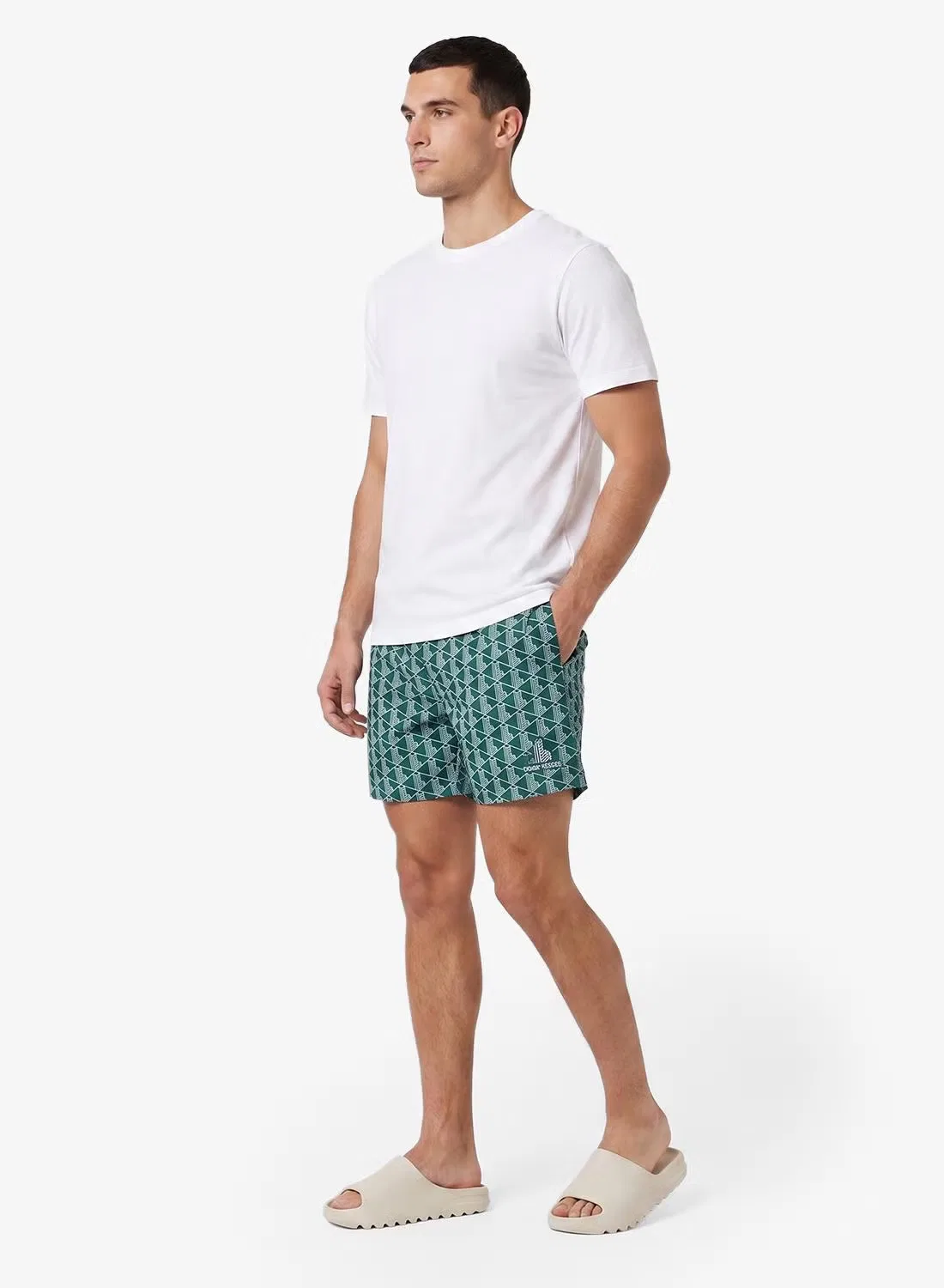 Шорты для плавания с монограммным принтом Lacoste, зеленый — фото 2