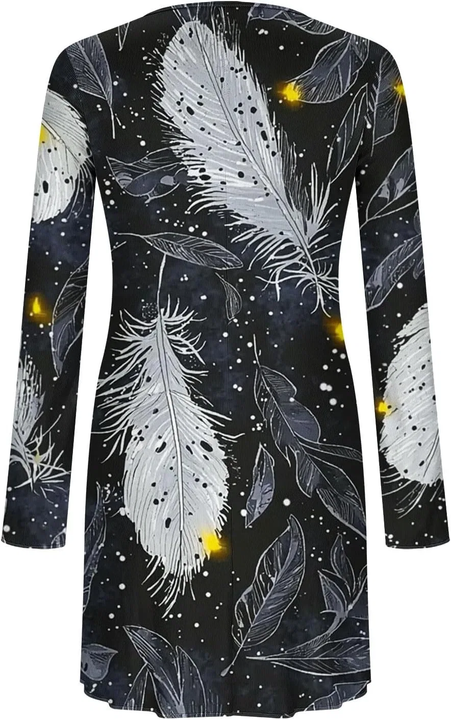 Женское мини-платье с цветочным принтом A-силуэта Ribbed Knit, Multicolor — фото 3