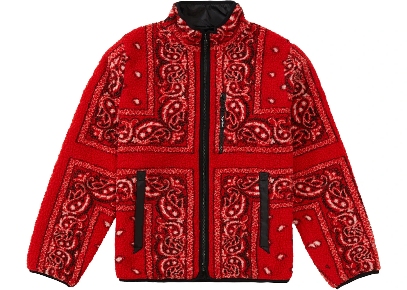 Мужская куртка с принтом Reversible Bandana Fleece Jacket Supreme, Red
