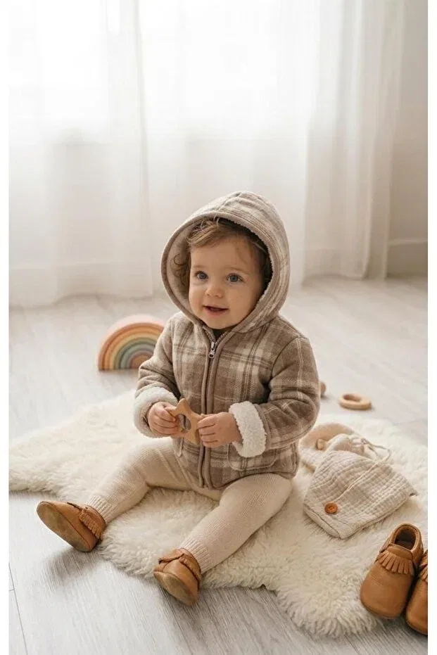 Детское пальто для девочек хлопковое Basics Carnavalkids, Beige