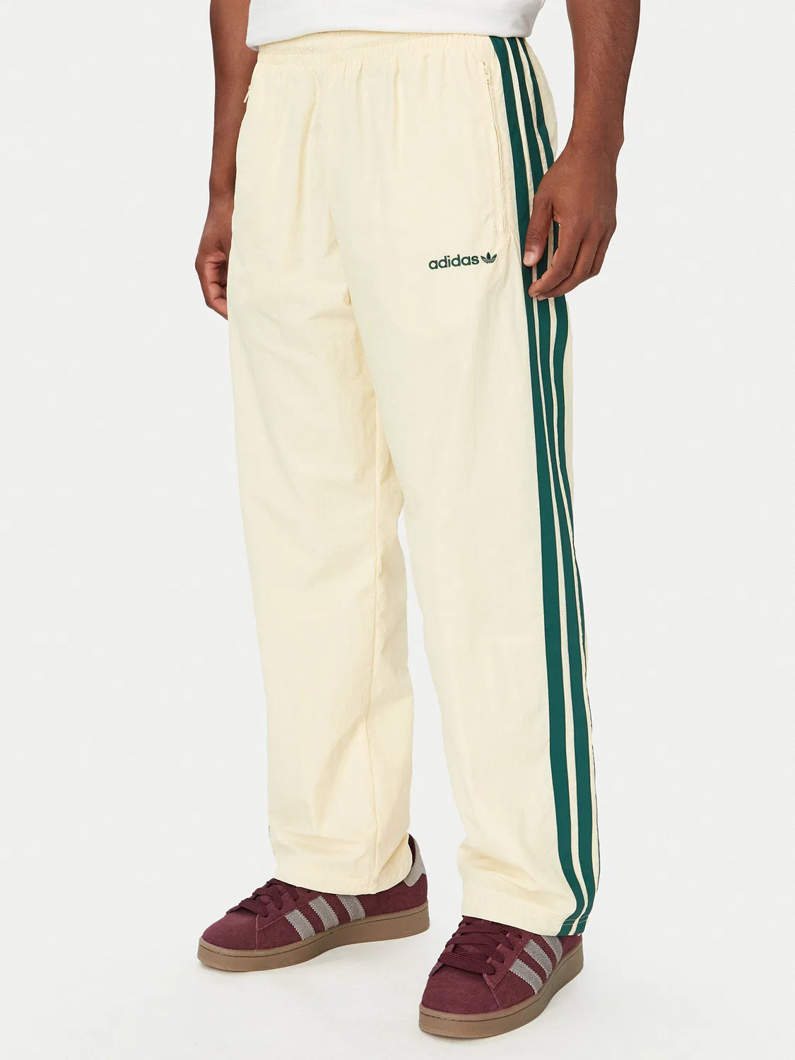 Мужские спортивные штаны стандартного кроя Cutline Track Tracksuit Bottoms Adidas, кремовый