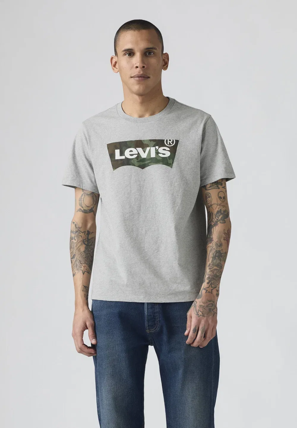 Футболка с круглым вырезом и графическим принтом Levi'S, Heather Grey — фото 2