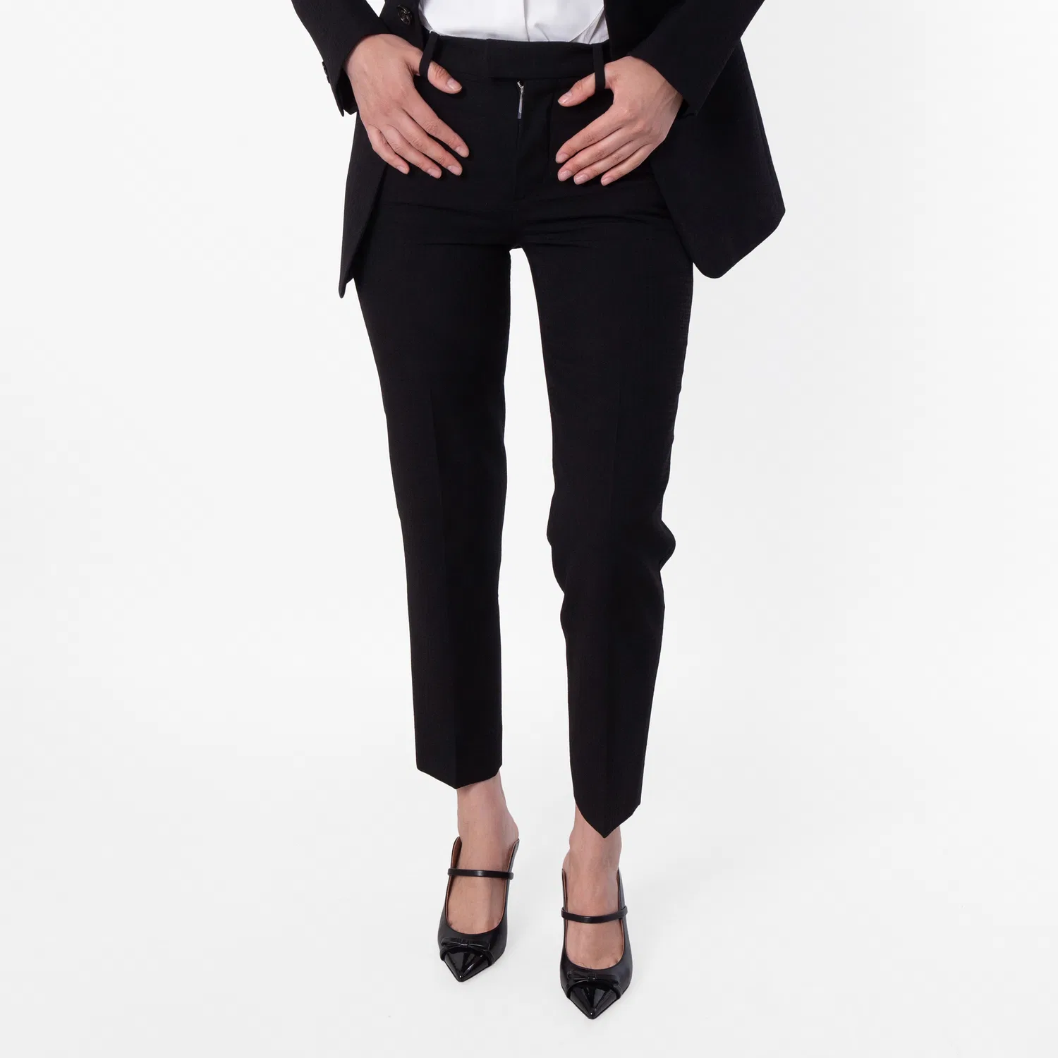 Брюки укороченные из шерсти Tailored Virgin Wool Cropped Burberry, Black — фото 2