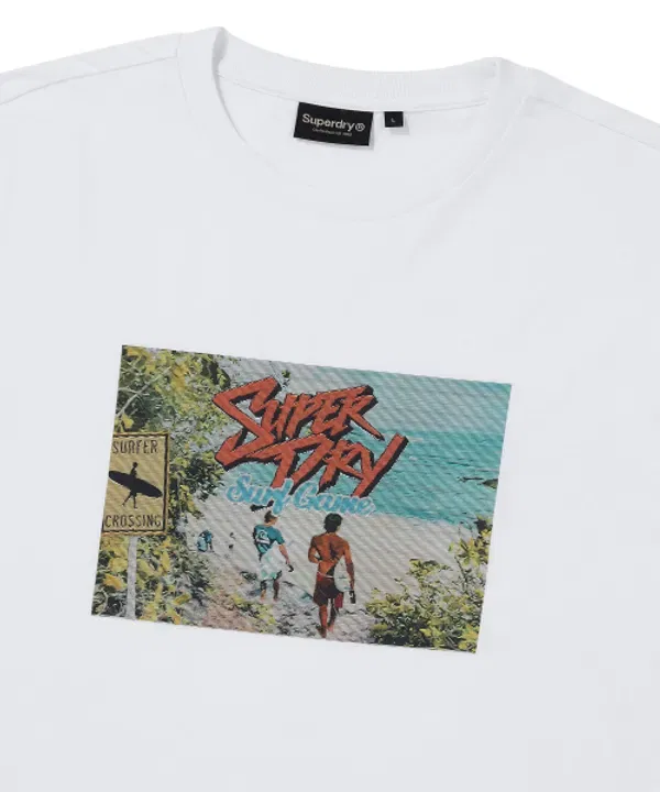 Футболка с ретро-принтом, Vacation, Superdry, белый — фото 3