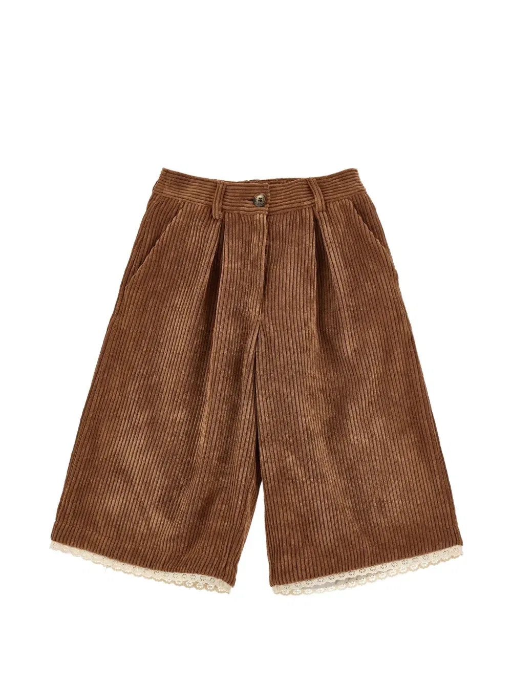 Вельветовые шорты с кружевом Philosophy Di Lorenzo Serafini Kids, коричневый