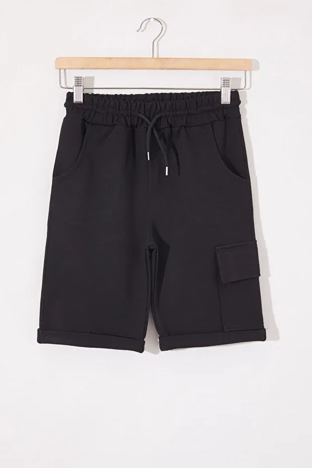 Детские шорты для мальчиков с карманом Cansın Mini, Black