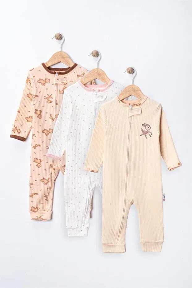 Детский комбинезон для девочек хлопковый, комплект из 3 предметов, Basics, Enia Baby, Multicolor — фото 2