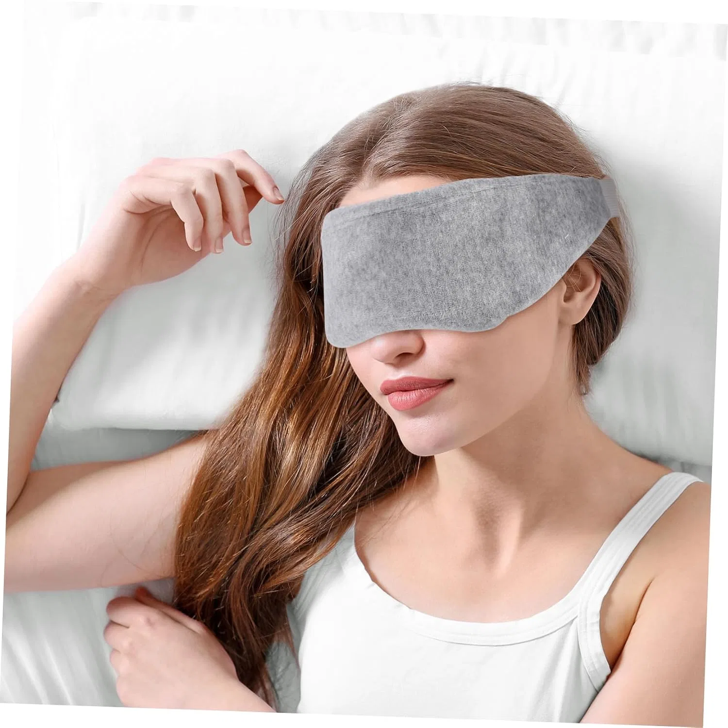 Маска для сна 3D из Memory Foam SAFIGLE, Fleece, 26x8x2 см, Gray — фото 2