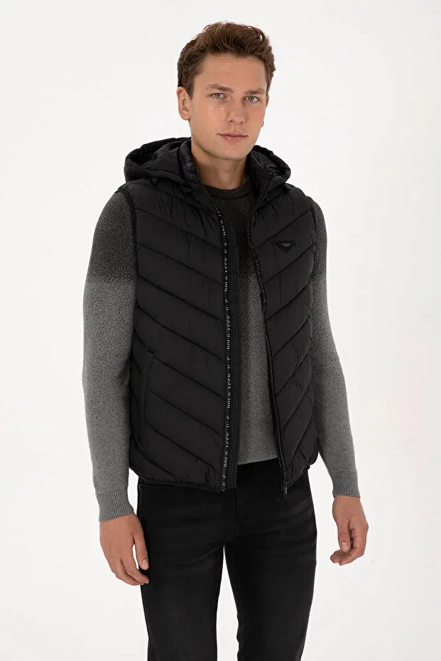 Мужской жилет с капюшоном U.S. Polo Assn., Black