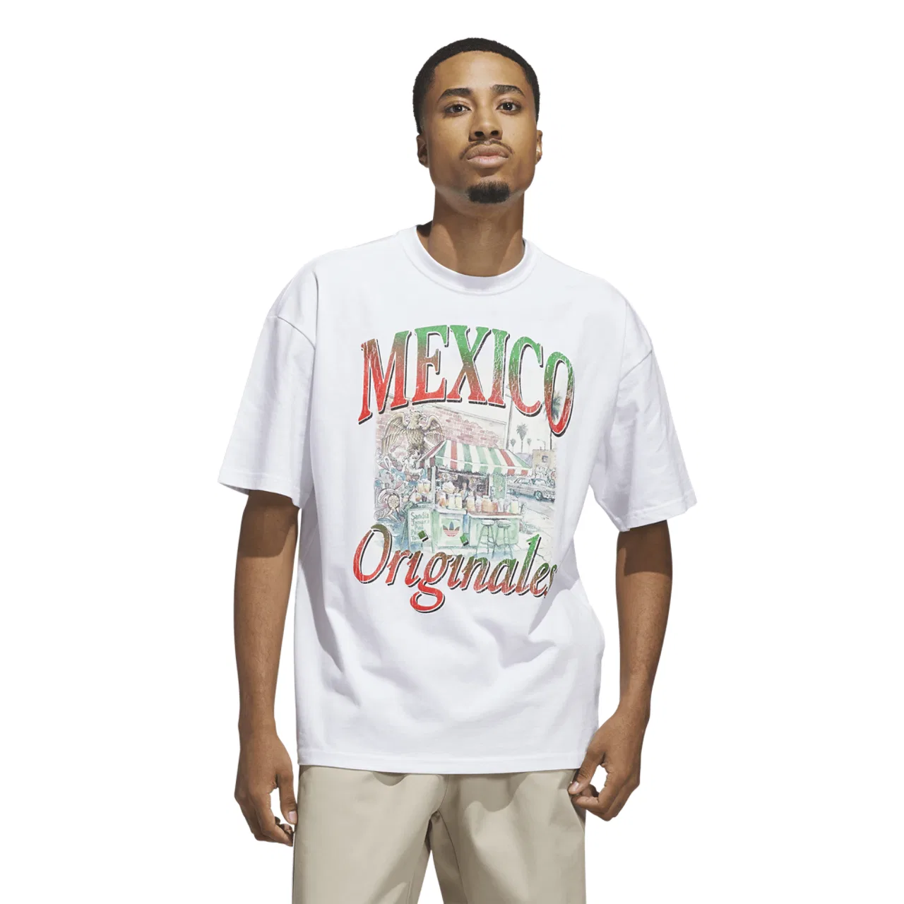 Мужская футболка с принтом Mexican Culture, adidas, White