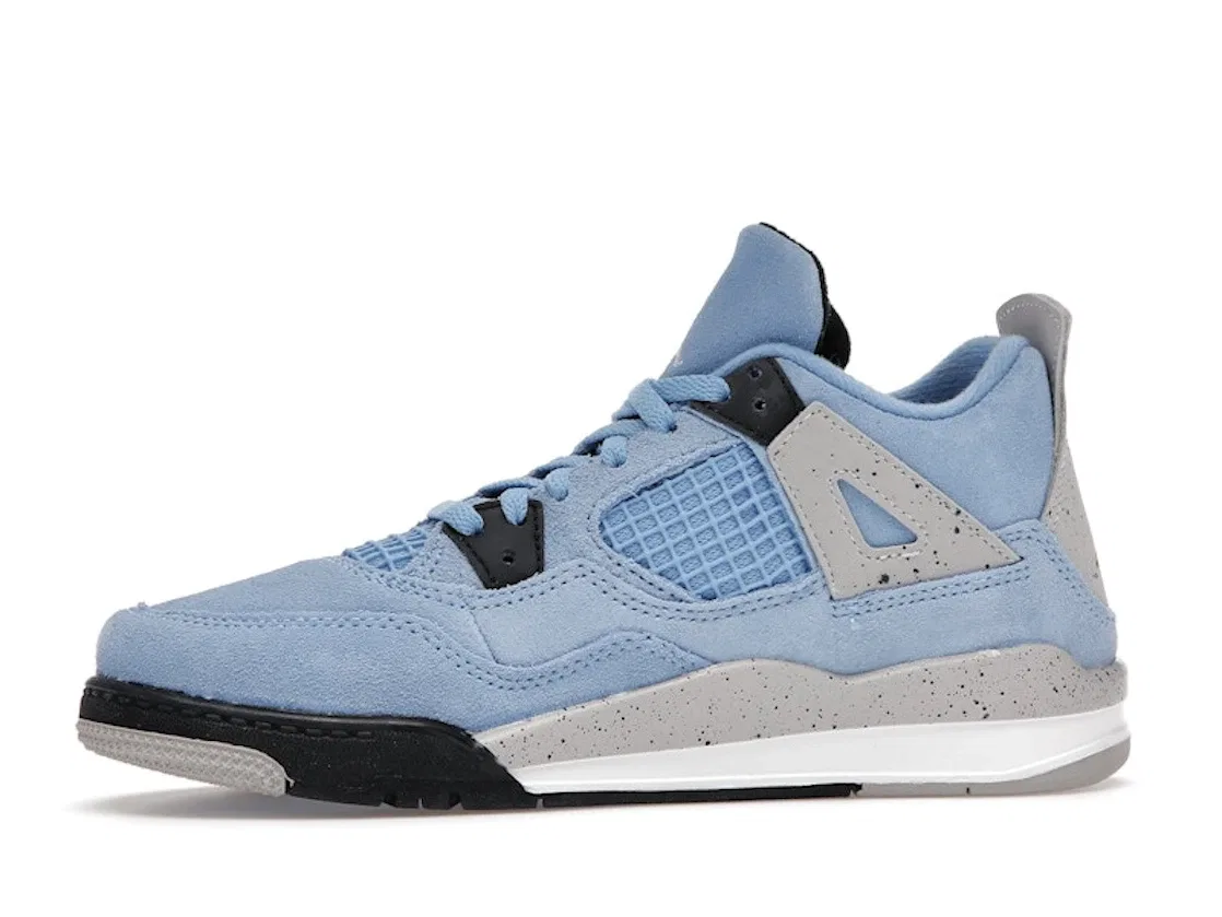Детские кроссовки с кроссовком с принтом Jordan 4 Retro University Blue (PS) Jordan, University Blue/Tech Grey/White/Black — фото 3