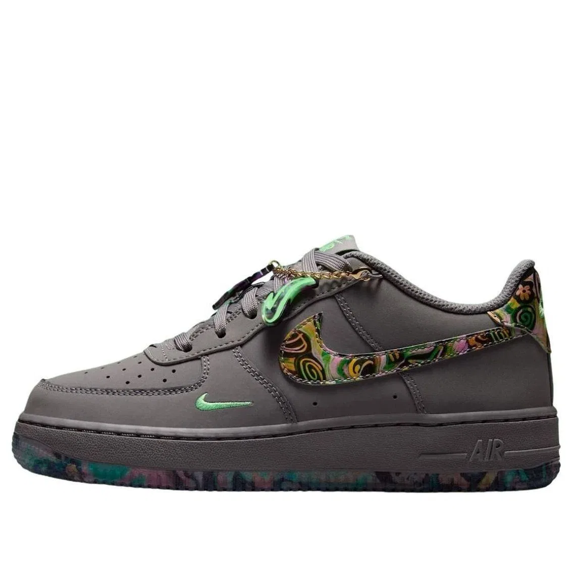 Детские кроссовки Nike Air Force 1 Low Pencil Point Illusion Green, серый