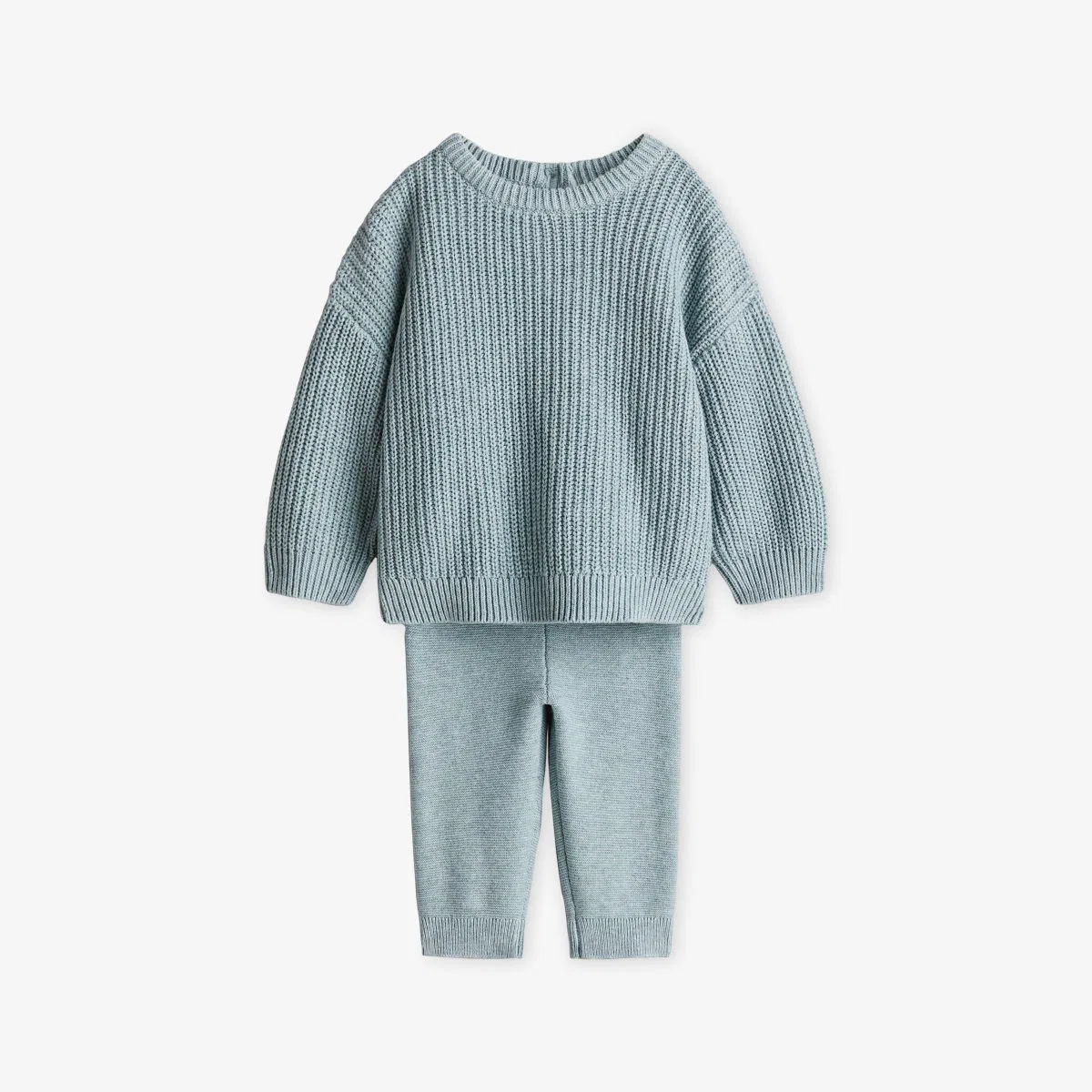 Комплект из двух предметов из хлопкового трикотажа в рубчик, 4-36 месяцев H&M Adorables, бирюзовый