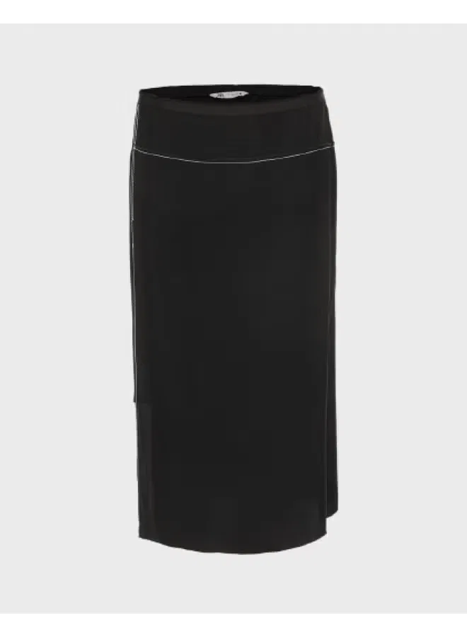 Юбка миди асимметричная Zara, черный