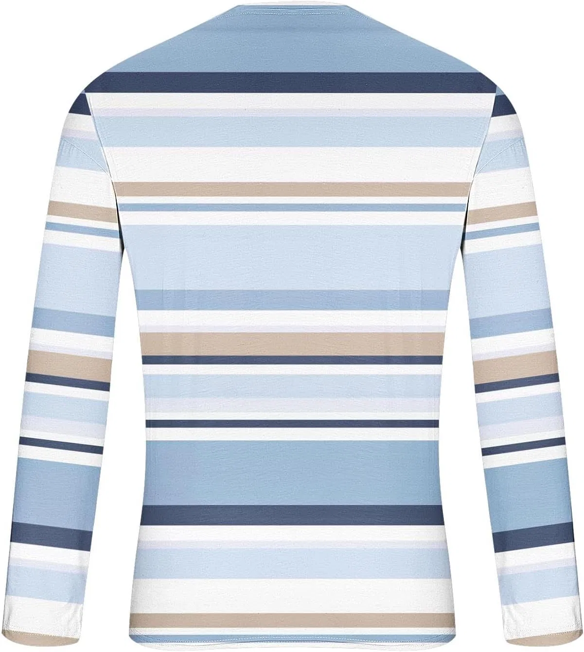 Мужская футболка с цветными блоками и полосками, Light Blue-4 — фото 3