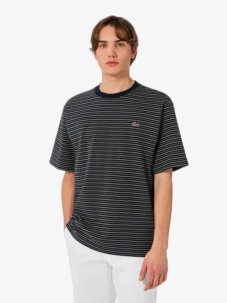 Футболка Lacoste с мульти-полосками, мужская, темно-синий