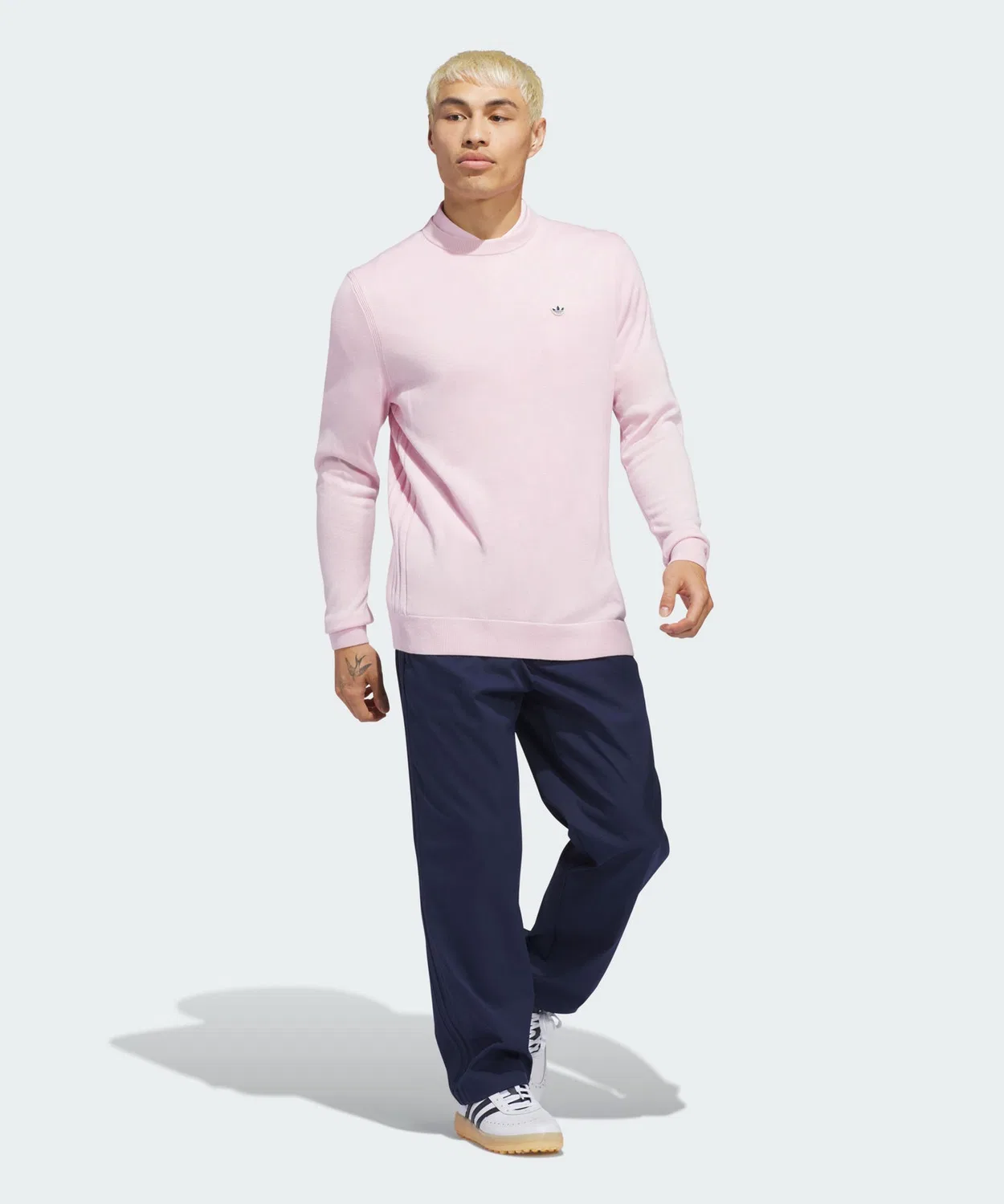 Мужской свитшот из кашемировой смеси с длинным рукавомAdidas, Pink — фото 3