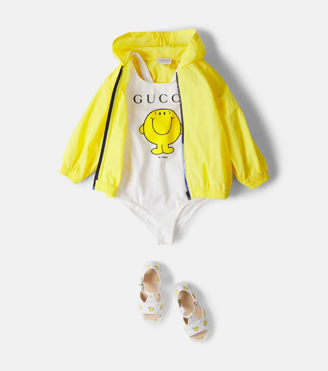 Раздельный купальник с принтом Kids x Mr. Men Little Miss Gucci Kids, белый — фото 2