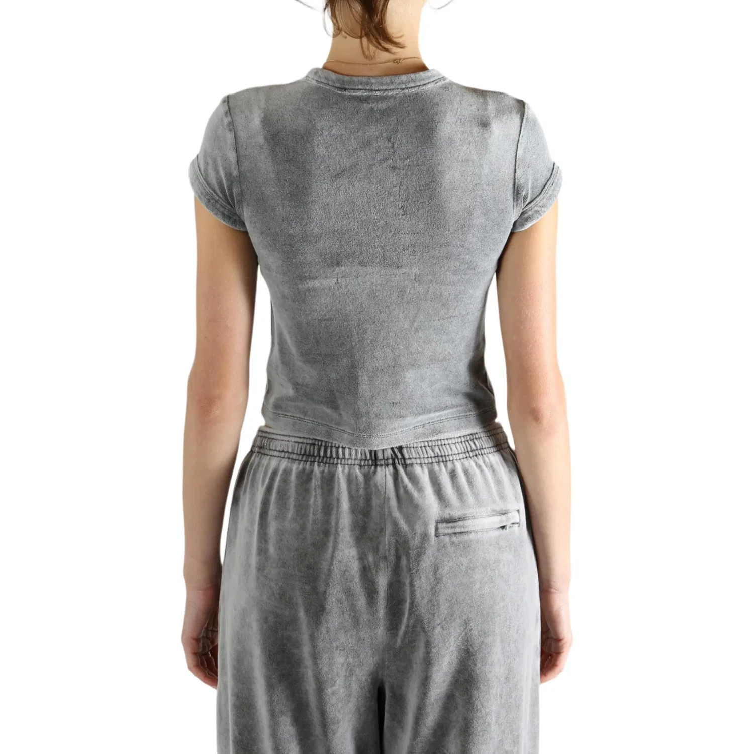 Женская футболка с круглым вырезом из вымытого сплава цвета Alexander Wang, Washed Alloy Color — фото 4