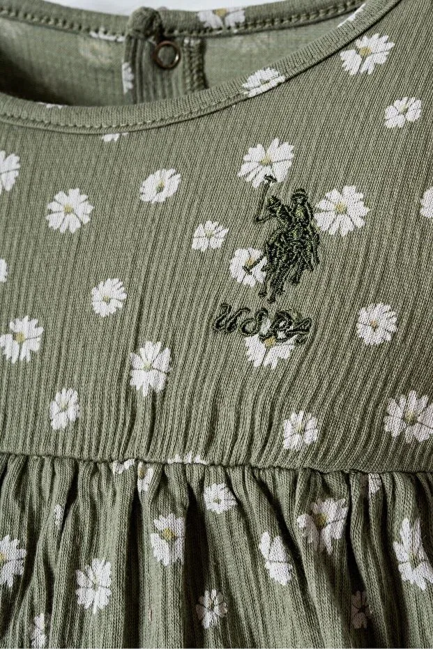 Детское платье для девочек с принтом U.S. Polo Assn., Green — фото 2