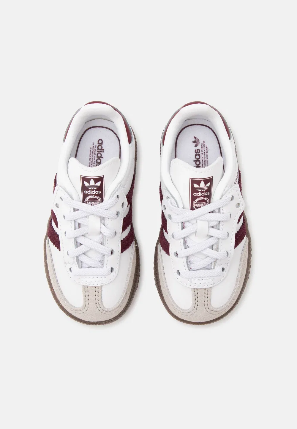 Samba og унисекс - детская обувь Adidas Originals, Footwear White/Maroon — фото 4