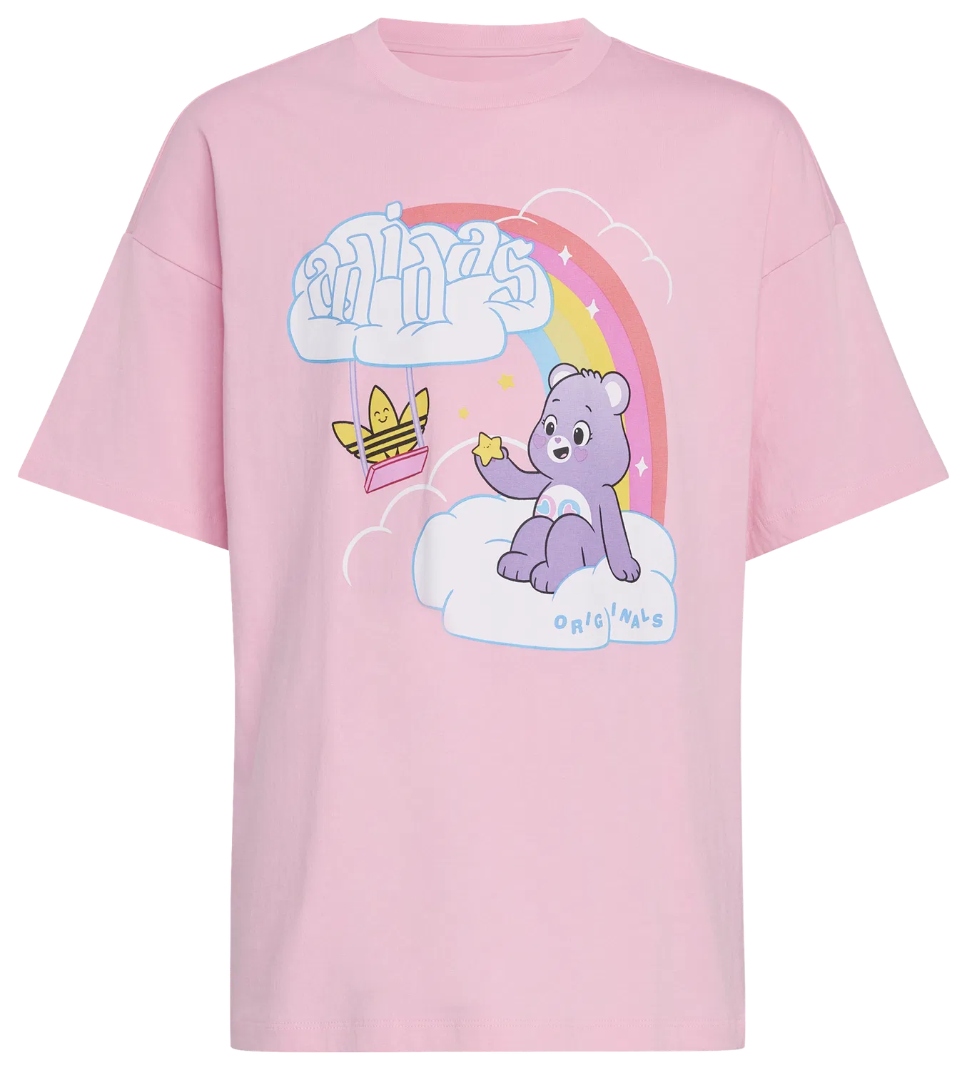 Детская футболка для девочек с камуфляжным принтом adidas Originals x Care Bears, Light Pink — фото 2