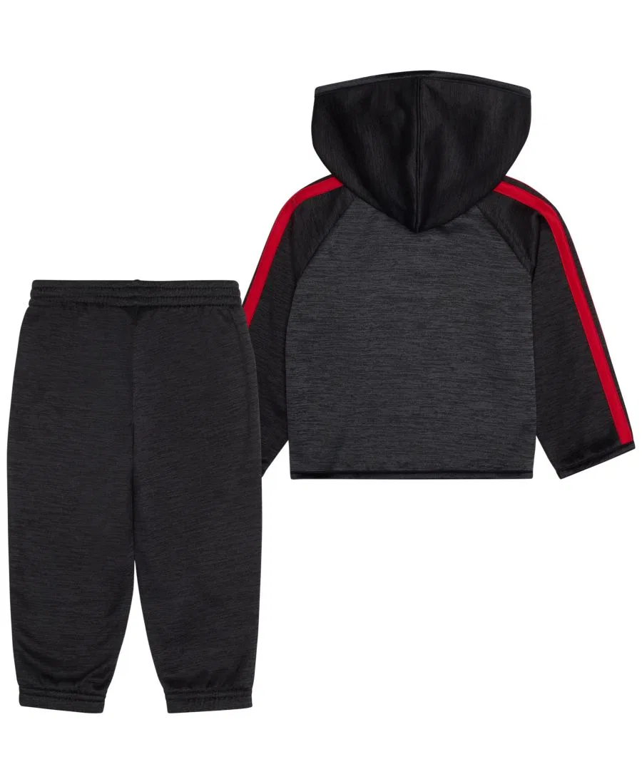 Комплект из худи и джоггеров с флисом, с длинным рукавом adidas, Black/Red/Oxford — фото 2