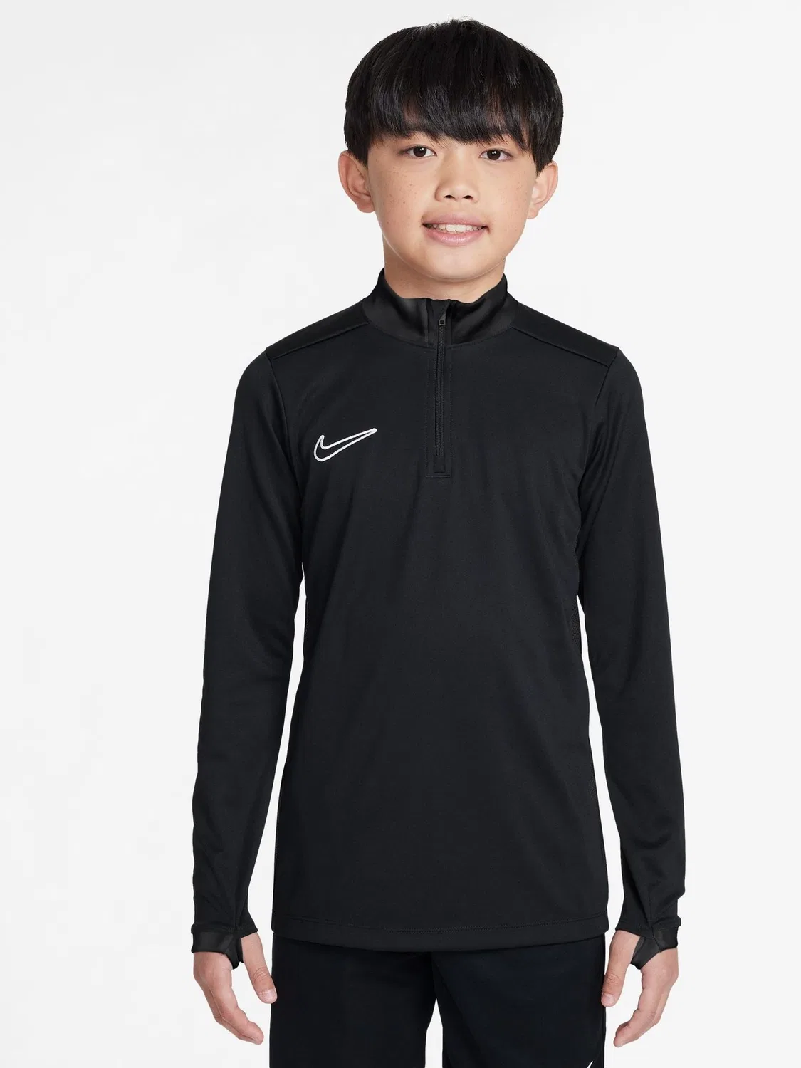 Толстовка с четвертью молнии Nike Academy Dri-FIT, Black/White