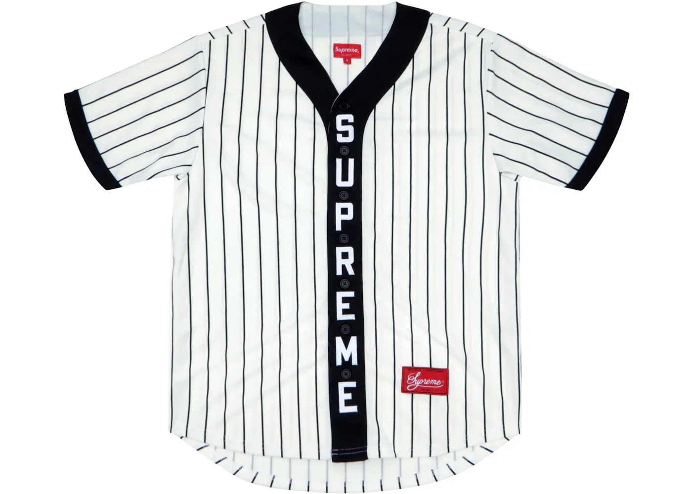 Мужская бейсбольная джерси с принтом Supreme Jersey, Белый/Черный