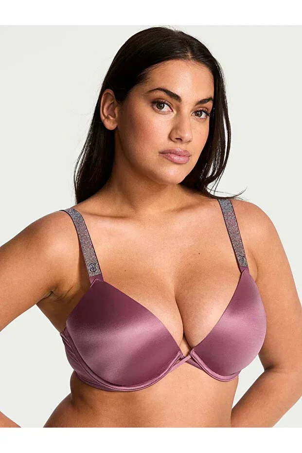 Женский бюстгальтер полуграция с блестящими бретельками Victoria'S Secret, Purple Mist