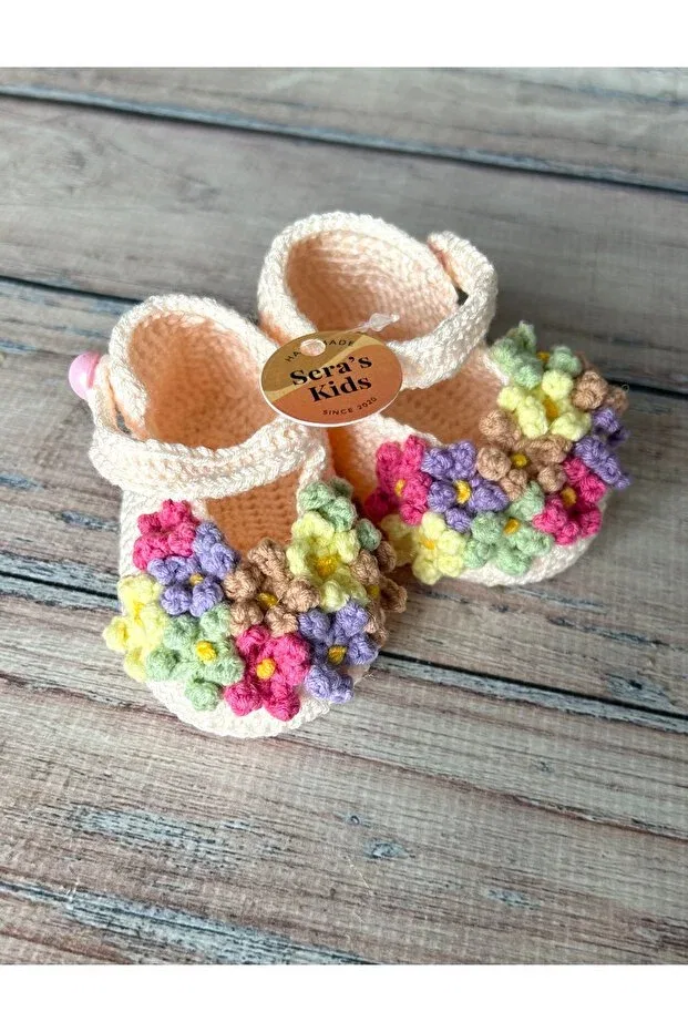 Детские пинетки для девочек вязаные Care Seraskids, Pink
