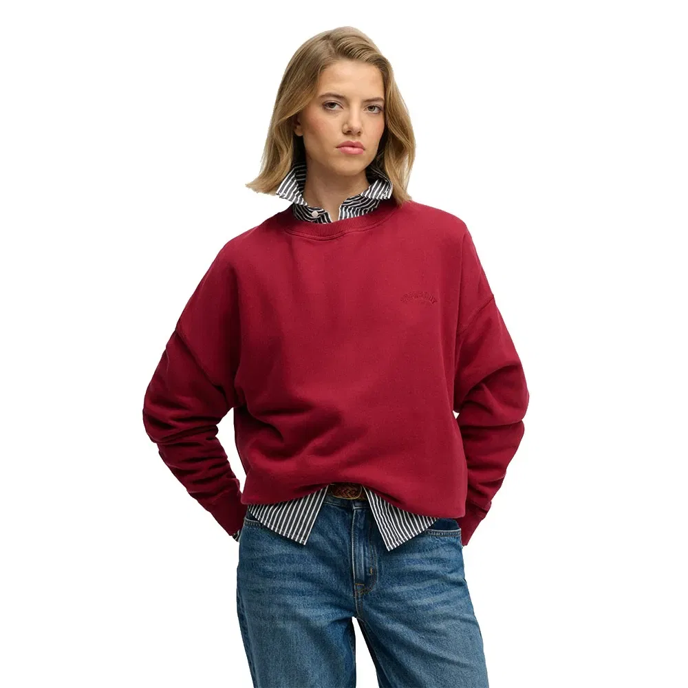 Женский свитшот свободного кроя Essential Logo Crew Superdry, Red