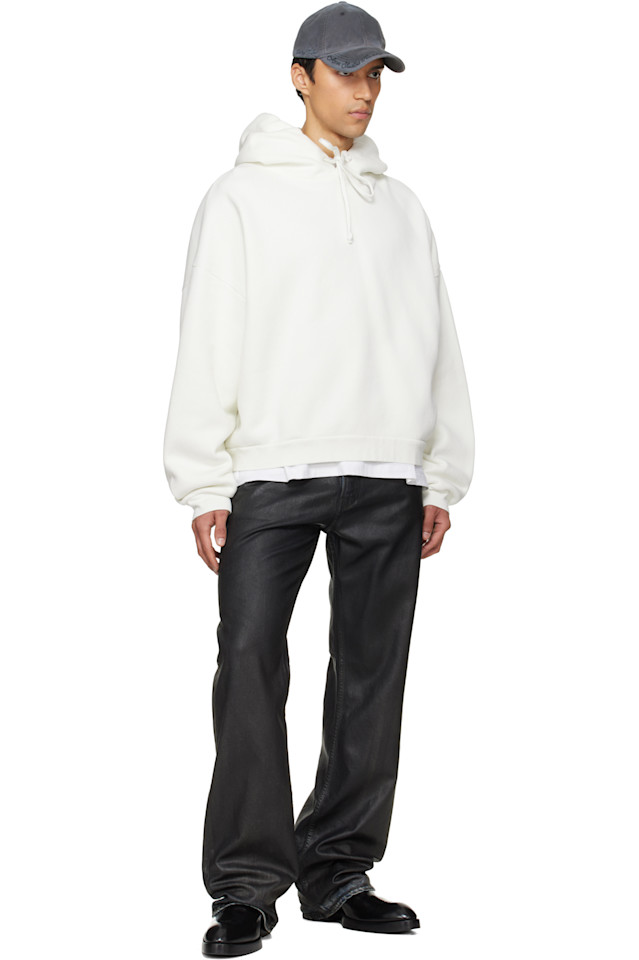 Acne Studios Белая флисовая толстовка с логотипом — фото 4