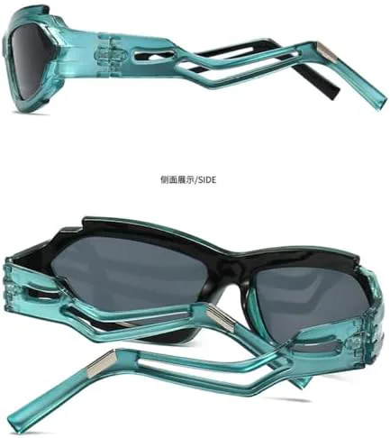 

Солнцезащитные очки 2026 года для мужчин, спортивные, обтекаемой формы, с замысловатыми вырезами, солнцезащитные очки для женщин, модные панк-очки MTZJH, C10