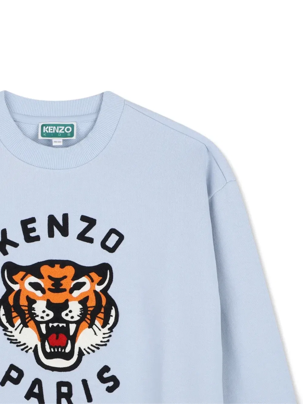 Свитер с круглым вырезом и принтом Tiger Kenzo Kids, синий — фото 3