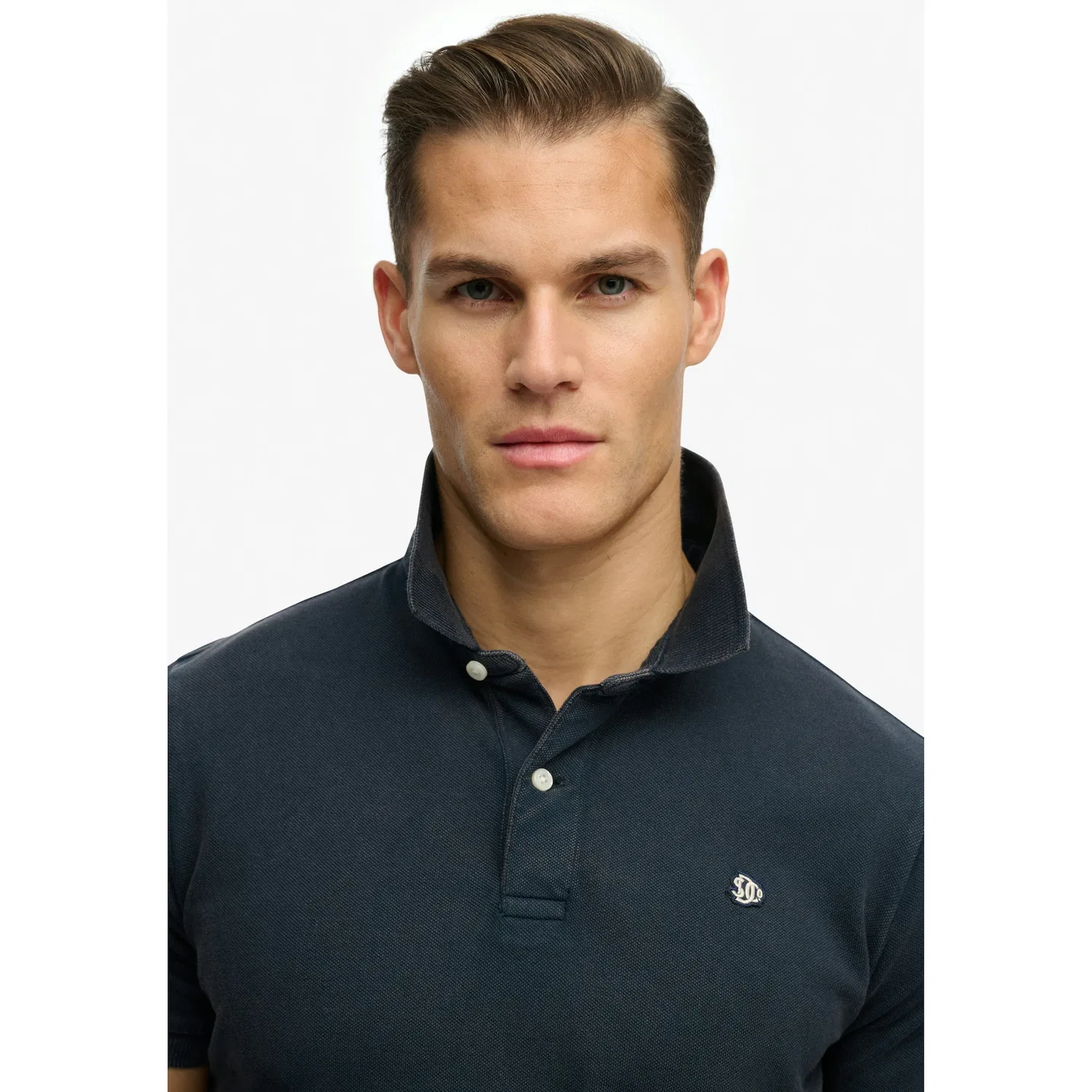 Мужское поло свободного кроя из хлопка Vintage Destroy Superdry, Eclipse Navy — фото 4