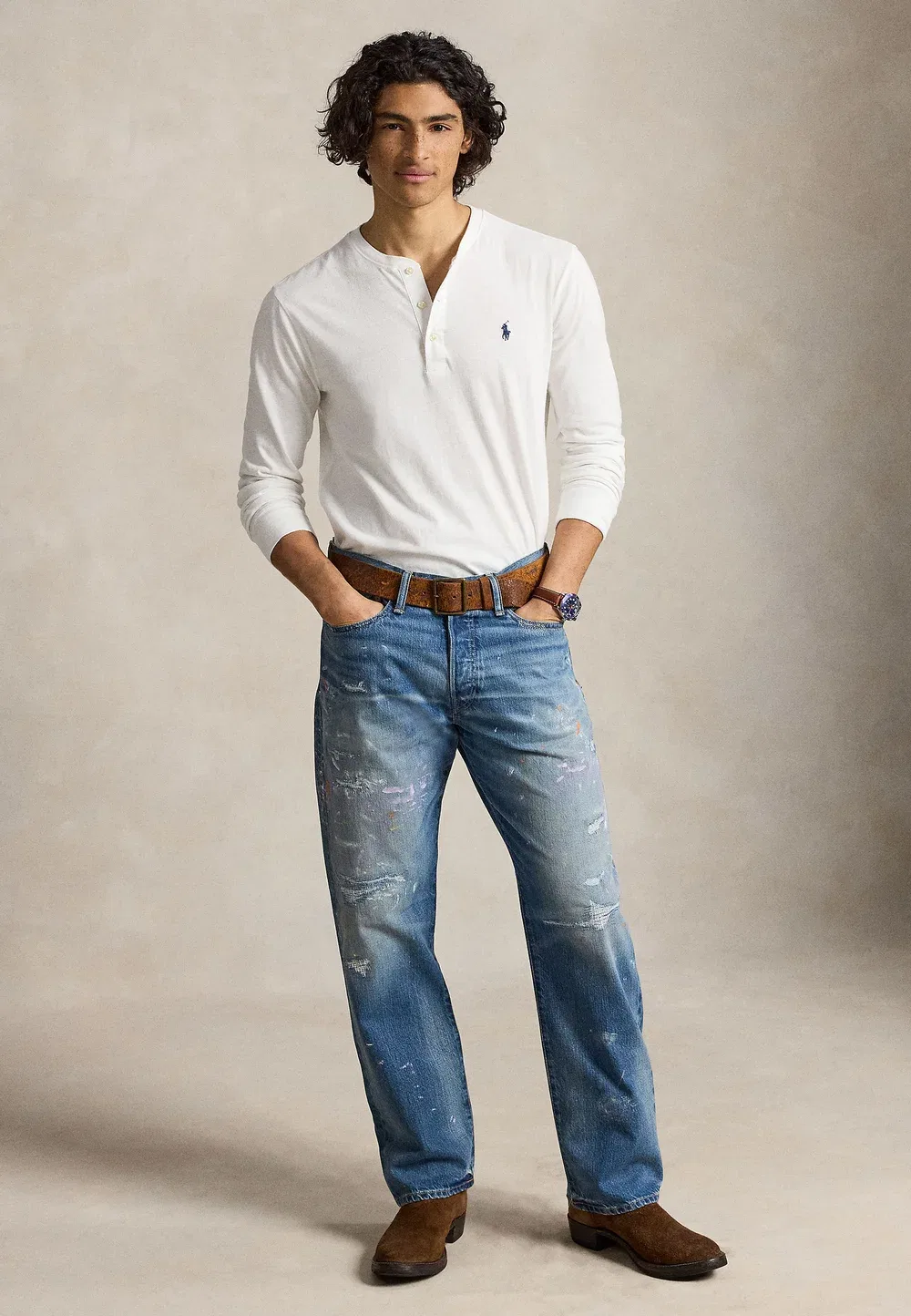 Классическая трикотажная рубашка-поло с длинными рукавами Polo Ralph Lauren, White — фото 2