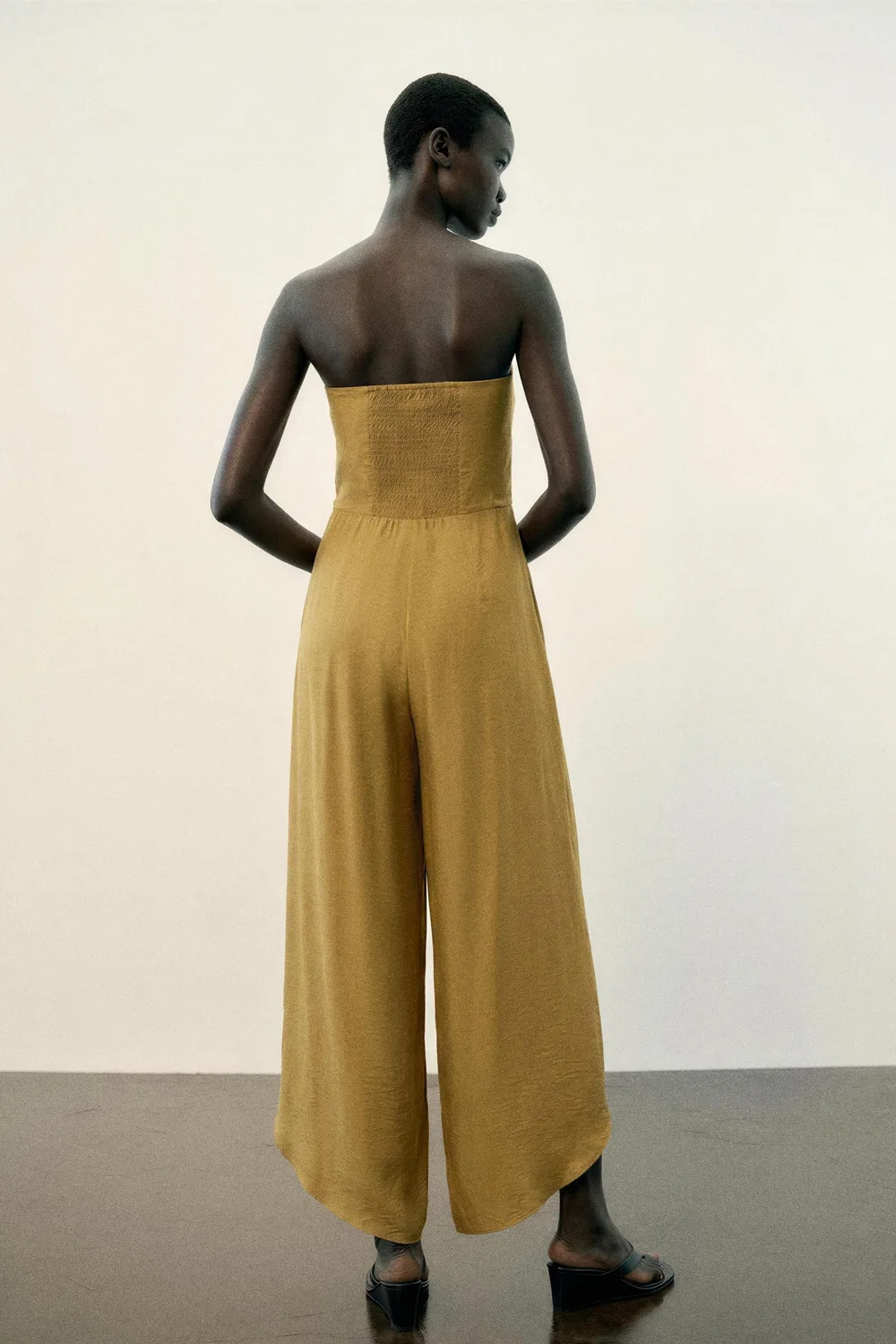 Комбинезон с асимметричным подолом ZARA, camel — фото 4