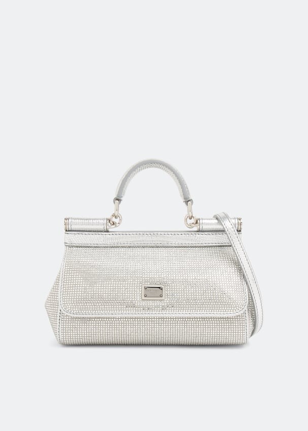 

Сумка DOLCE&GABBANA Kim Sicily small top-handle bag, серебряный, Серый, Сумка DOLCE&GABBANA Kim Sicily small top-handle bag, серебряный