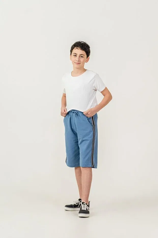 Детские шорты для мальчиков с боковыми полосками Mışıl Kids, Element Blue — фото 2