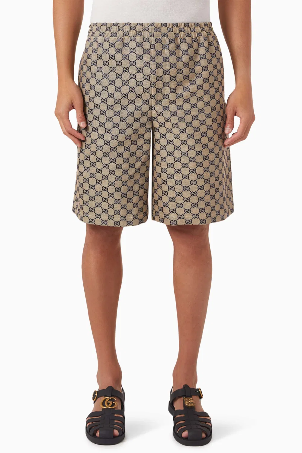 Шорты из льняного канваса GG Gucci