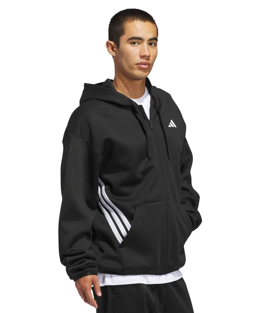 Худи с капюшоном и полной застежкой-молнией adidas, Black/White