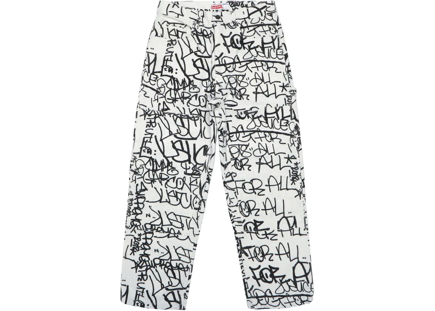 Мужские брюки-пайнтер из канваса Comme des Garçons SHIRT Supreme, White